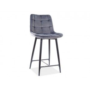 Стул барный SIGNAL CHIC H-2 Velvet Bluvel 14 серый/черный